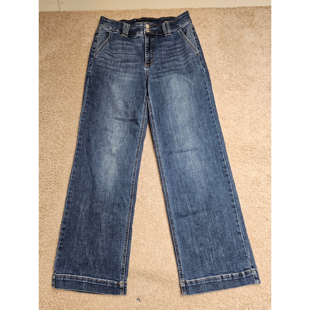 Judy Blue Wide Leg Jeans Medium Wash Double Button JB82558MD-SF Size 13/31